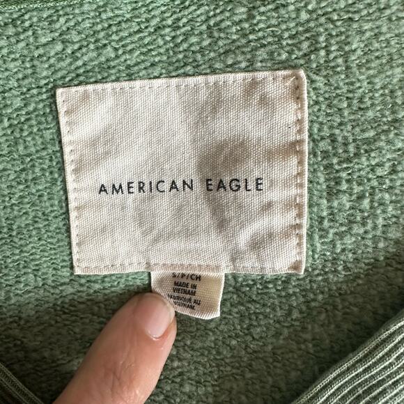 💥American Eagle AE Forever Slouchy Hoodie Womens Small green cozy comfy hood - Picture 8 of 8